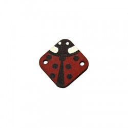 Connecteur en bois en Forme de Losange Coccinelle 22 mm