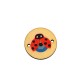 Wooden Connector Round Ladybug with Eye 22mm