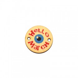 Connecteur rond en bois « Hello March » 20 mm