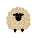 Pendentif en bois Mouton 61 x 63 mm