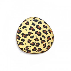 Pendentif en bois Imprimé Animal Irrégulier 54 mm