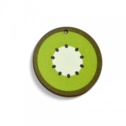 Wooden Pendant Round Kiwi 40mm
