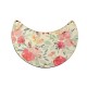Pendentif en bois Demi-Lune Floral 75 x 56 mm avec 3 Trous
