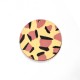 Pendentif rond en bois Imprimé Animal 50 mm