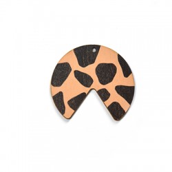 Pendentif en bois Imprimé Animal Irrégulier 40 x 36 mm