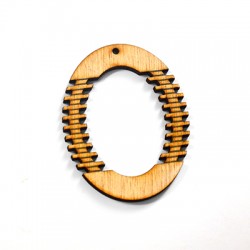 Pendentif Ovale en bois 47 x 60 mm