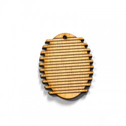 Pendentif Ovale en bois 34 x 42 mm