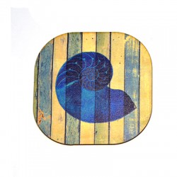 Posavasos de Madera con Concha Cuadrada 80 mm