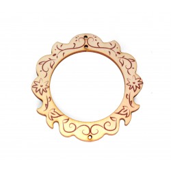 Cadre en bois Peint avec Fleurs 89 mm