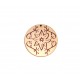 Pendentif en bois Peint avec Fleurs 60 mm