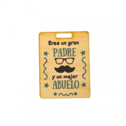 Pendentif en bois « Eres un Gran Padre » 34 x 45 mm