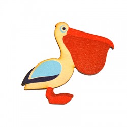 Aimant en bois Pélican 60 x 69 mm