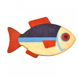 Aimant en bois Poisson 70 x 44 mm