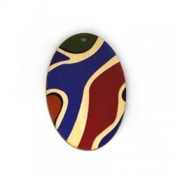 Pendentif Ovale en bois 37 x 55 mm