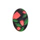 Pendentif Ovale en bois avec Fleurs 37 x 55 mm