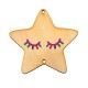 Colgante de Madera Estrella con Carita 68mm