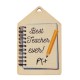 Ciondolo di Legno 45x70mm con scritta "Best Teacher Ever"