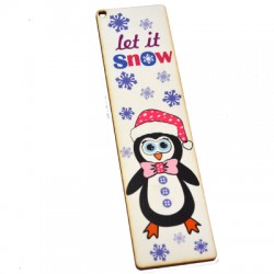 Marque-Page en bois Pingouin 40 x 150 mm