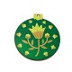 Pendentif en bois Boule de Noël avec Fleurs 63 x 70 mm