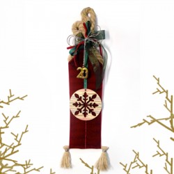 Pendentif rond en bois avec Flocon de Neige 75 mm et 60 mm (2 Pièces/Ensemble)