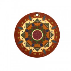 Pendentif rond en bois 40 mm