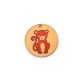 Pendentif rond en bois Singe 35 mm