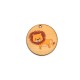 Pendentif rond en bois Lion 35 mm