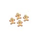 Petit Bonhomme Biscuit Porte-Bonheur en bois à dos plat 13 x 14 mm