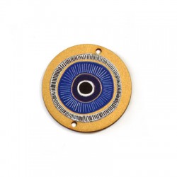 Breloque en bois rond à œil 40 mm