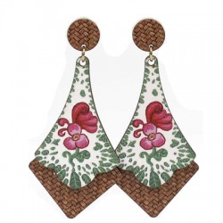 Ciondolo in Legno Fiori Irregolari 35X55 mm