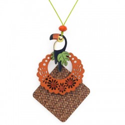 Pendentif en bois en Forme de Losange 38 x 40 mm