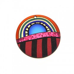 Pendentif rond en bois 50 mm
