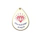 Pendentif en bois en Forme de Larme « στην Καλύτερη Γιαγιά » Diamant 32 x 45 mm