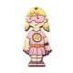 Colgante de Madera Super Girl 33x70mm