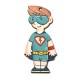 Pendentif en bois Super Boy 33 x 70 mm