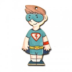 Ciondolo in Legno Super Boy 33X70Mm
