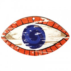 Pendentif en bois Œil 84 x 50 mm