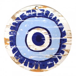Pendentif en bois œil rond 70 mm