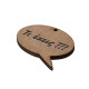 Pendentif en bois en Forme de Bulle « Τι Έχεις??? » 50 x 41 mm