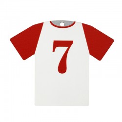 Pendentif en bois en Forme de Maillot de Football « 7 » 66 x 54 mm