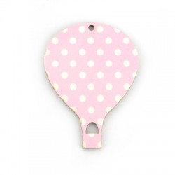 Pendentif en bois Ballon Céleste 45 x 60 mm