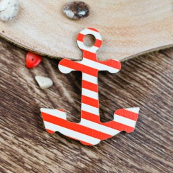 Wooden Pendant Anchor 50x60mm