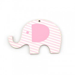 Pendentif en bois Éléphant 84 x 55 mm
