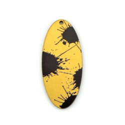 Pendentif Ovale en bois 26 x 60 mm