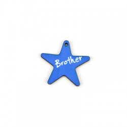 Breloque en bois Étoile « Brother » 25 x 20 mm