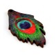 Colgante de Madera Pluma de Pavo Real 30x55mm