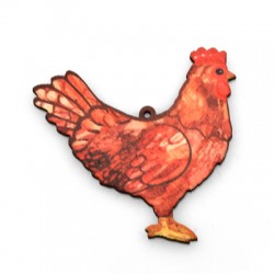Pendentif en bois Poulet 56 x 55 mm (NON Disponible À LA Vente AU Portugal)