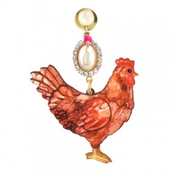 Pendentif en bois Poulet 56 x 55 mm (NON Disponible À LA Vente AU Portugal)