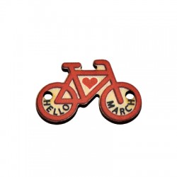 Connecteur en bois Vélo « Hello March » 25 x 16 mm