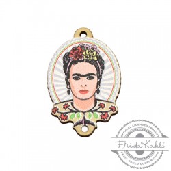 Wooden Connector Oval Frida Kahlo 20x25mm